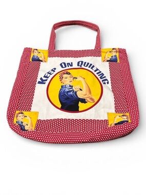 HUGE Rosie The Riveter Quilting Tote Bag